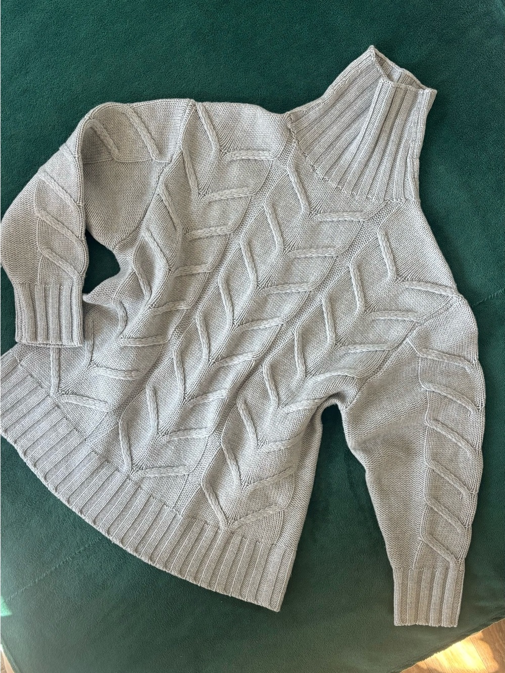 Aritzia Light Cream Cable Turtleneck Sweater
